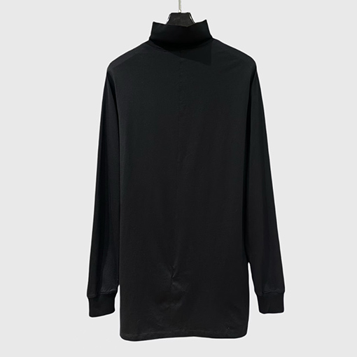 リックオウエンス  リブタートルネックビーズデカールショー長袖ニットルーズロングTシャツ