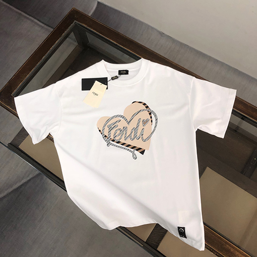 フェンディスーパーコピー愛のプリント文字半袖Tシャツ