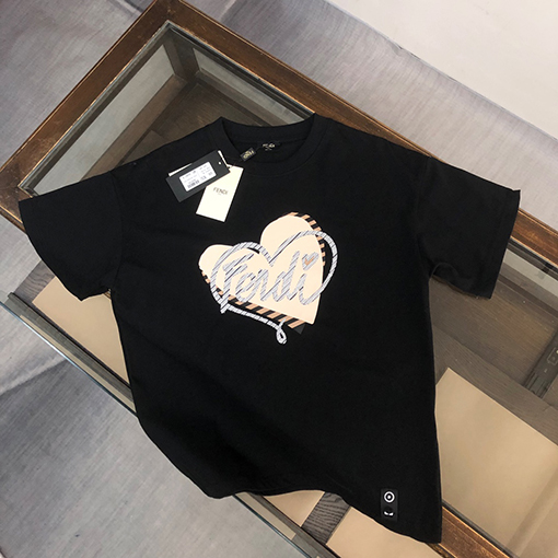 フェンディスーパーコピー愛のプリント文字半袖Tシャツ