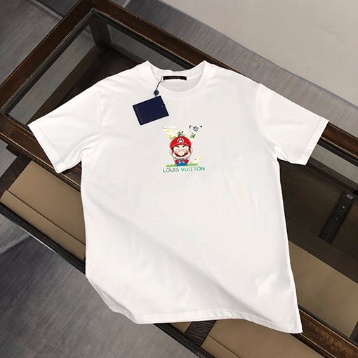 ルイヴィトントレンドロゴプリント半袖Tシャツ