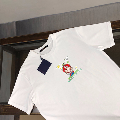 ルイヴィトントレンドロゴプリント半袖Tシャツ