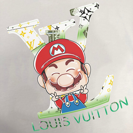 ルイヴィトントレンドロゴプリント半袖Tシャツ