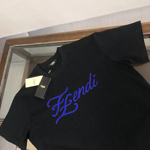 フェンディファッションカジュアルクルーネック半袖Tシャツ