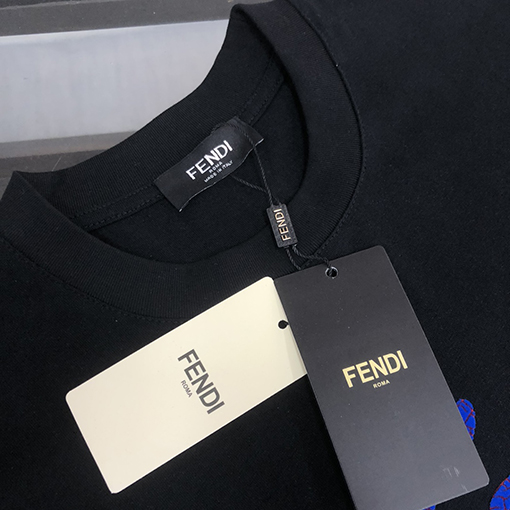 フェンディファッションカジュアルクルーネック半袖Tシャツ