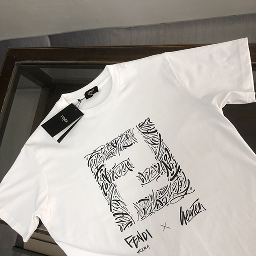 フェンディカップルコットン半袖Tシャツ