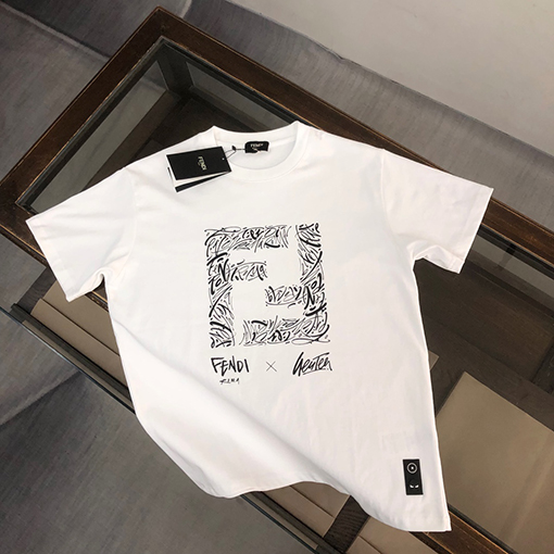 フェンディカップルコットン半袖Tシャツ