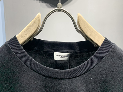 サンローランスーパーコピー2025 ss新しい袖口ウェビングTシャツ