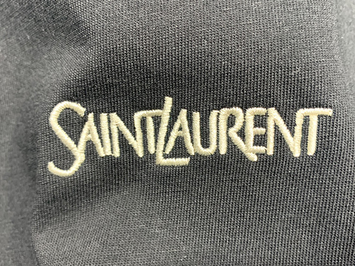 サンローランスーパーコピー2025 ss新しい袖口ウェビングTシャツ