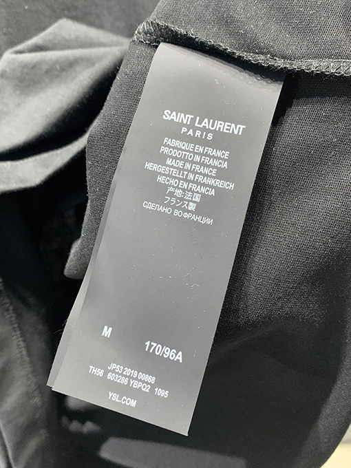 サンローランスーパーコピー2025 ss新しい袖口ウェビングTシャツ