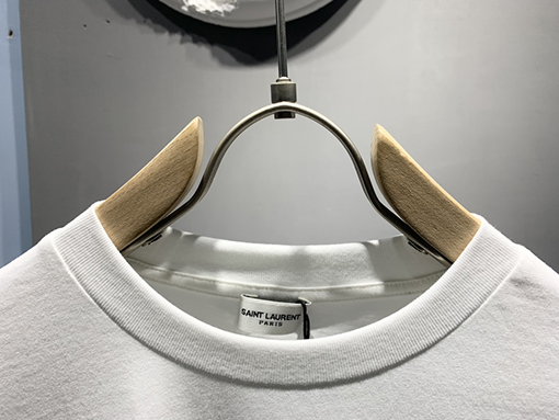 サンローランスーパーコピー2025 ss新しい袖口ウェビングTシャツ