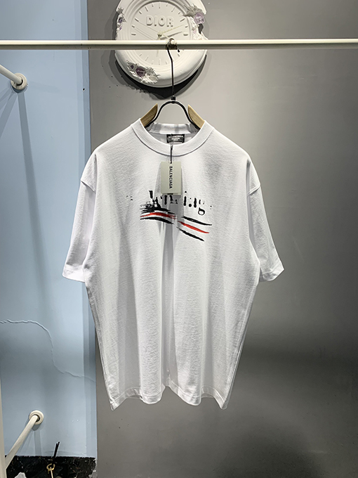 バレンシアガスーパーコピー2025ss新しい抽象的なコーラロゴプリントTシャツ