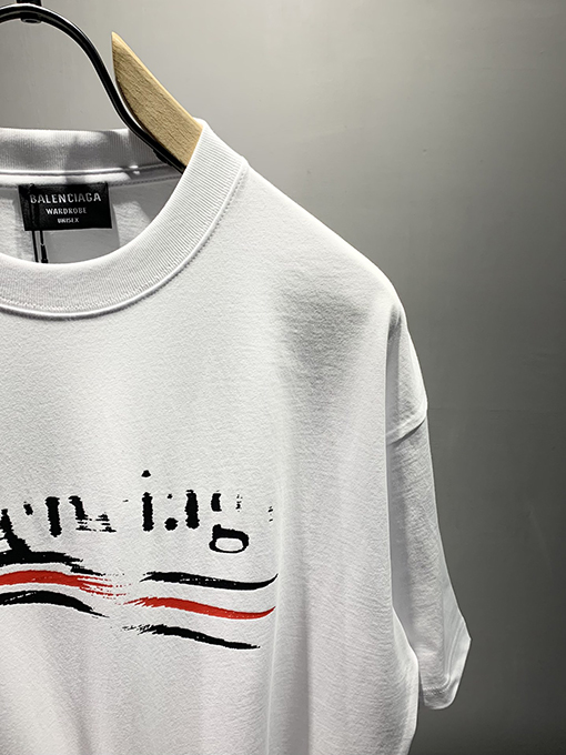 バレンシアガスーパーコピー2025ss新しい抽象的なコーラロゴプリントTシャツ