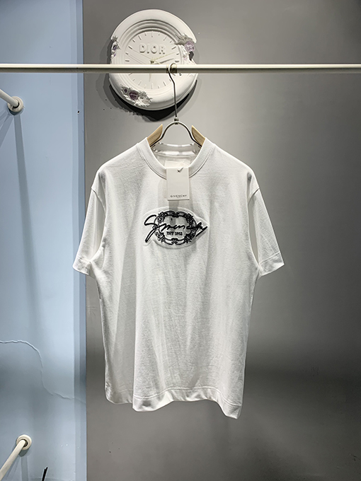 ジバンシイ2025ss新しいロゴ刺繍Tシャツ