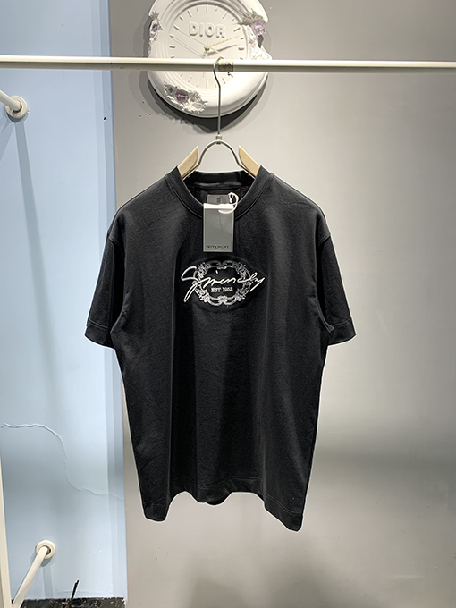 ジバンシイ2025ss新しいロゴ刺繍Tシャツ