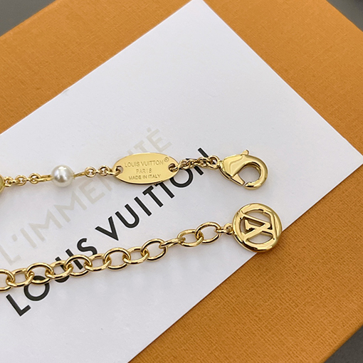 ルイヴィトンコピーLVゴールドフラワーパールブレスレット