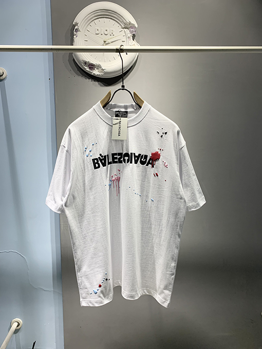 バレンシアガコピー2025ss新しいインクTシャツ
