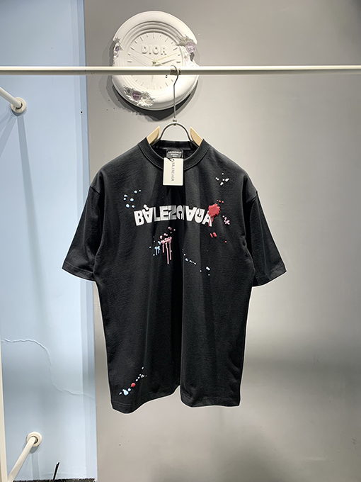 バレンシアガコピー2025ss新しいインクTシャツ