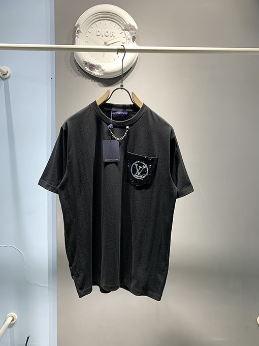 ルイヴィトン新しいビーズロゴポケットTシャツ