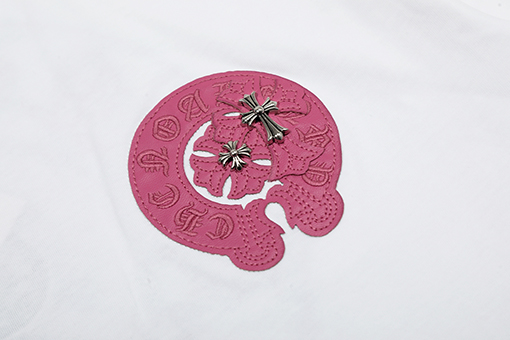 クロムハーツファッションレザータグ刺繍半袖シャツ