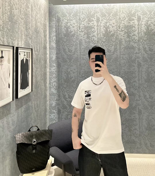 ディオール新しいアルファベット半袖Tシャツ