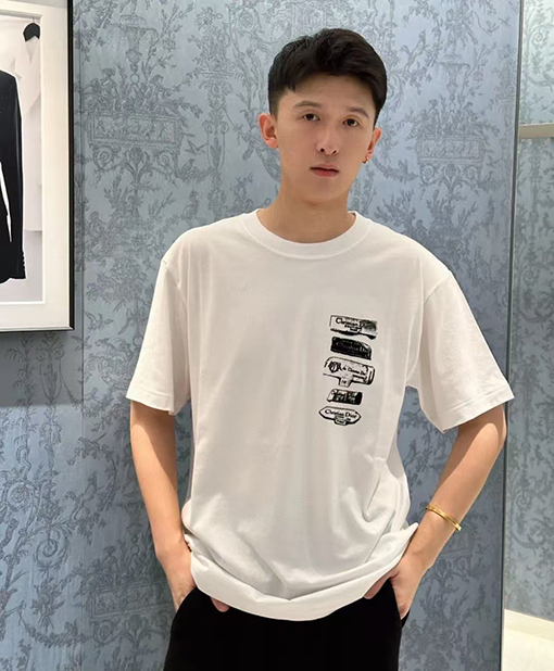 ディオール新しいアルファベット半袖Tシャツ