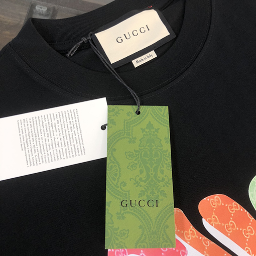 グッチ新しいプリント文字半袖クルーネックTシャツ