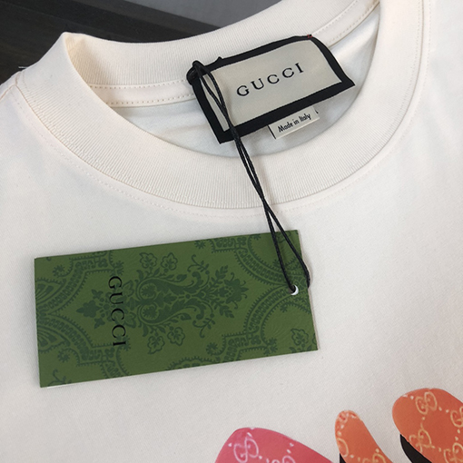 グッチ新しいプリント文字半袖クルーネックTシャツ