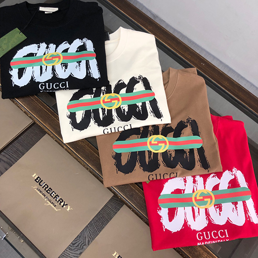 グッチコットン新しいカップルの半袖Tシャツ