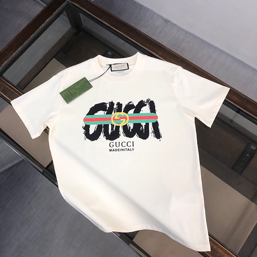 グッチコットン新しいカップルの半袖Tシャツ