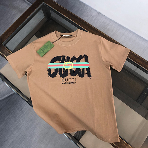 グッチコットン新しいカップルの半袖Tシャツ