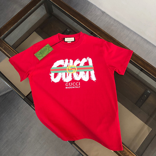 グッチコットン新しいカップルの半袖Tシャツ