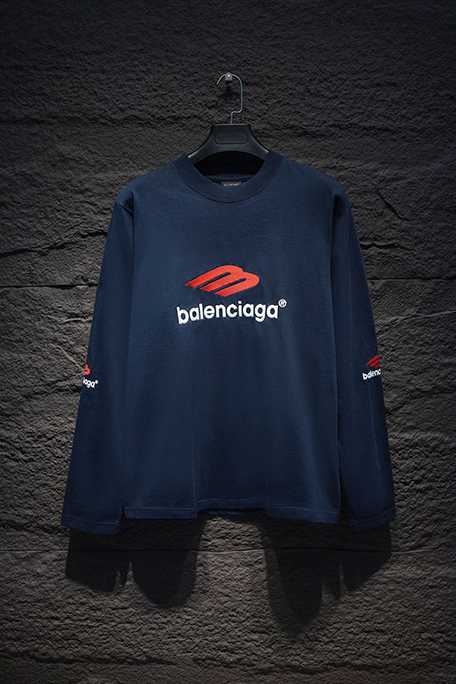 バレンシアガコピーBalenciaga 刺繍長袖Tシャツ