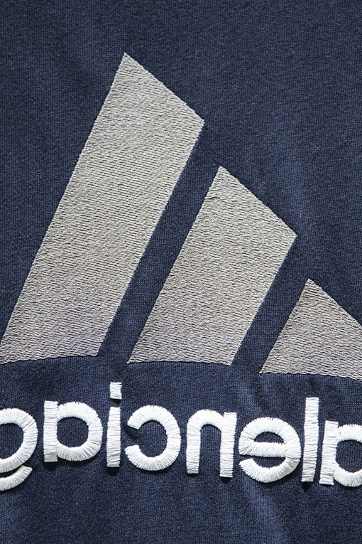 バレンシアガ両面に新しい刺繍半袖シャツ