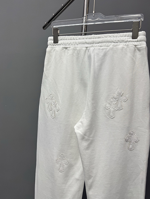 クロムハーツ CHクロスレザー刺繍束脚パンツ