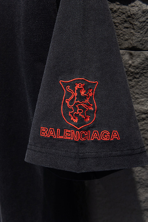 バレンシアガ25ss水洗いして古い刺繍をした新しい半袖シャツ