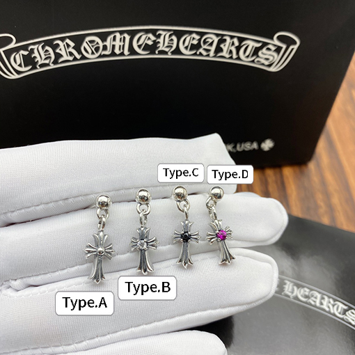 クロムハーツクロスシングルダイヤモンドピアス