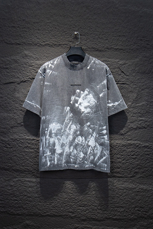 バレンシアガコピー古い全身落書きの新しいTシャツ