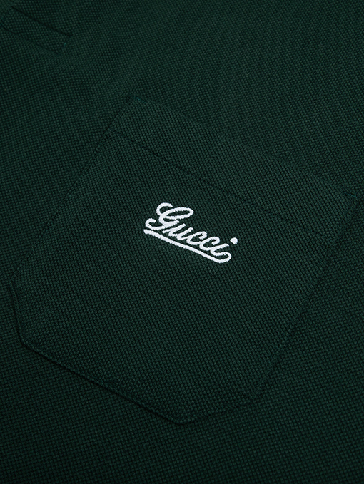 グッチ新しいクラシックな文字刺繍ラペルポロシャツ