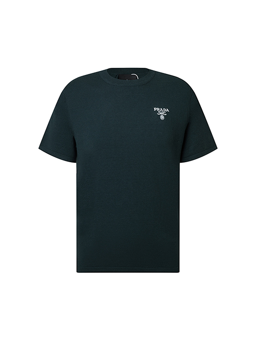 プラダスーパーコピーウール混紡クルーネックニット半袖Tシャツ