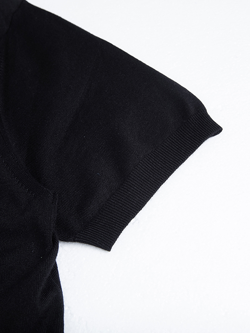 プラダシンプルな文字ロゴ刺繍半袖Tシャツ