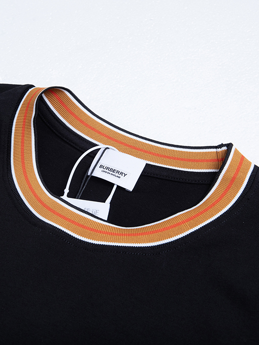 バーバリーコピーパッチワークカラー胸TB文字立体刺繍半袖Tシャツ
