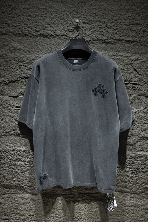 クロムハーツコットン前面の刺繍半袖Tシャツ