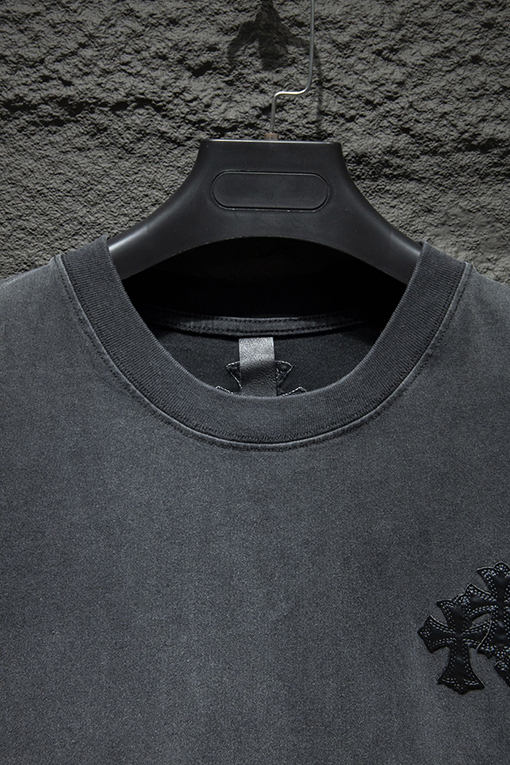 クロムハーツコットン前面の刺繍半袖Tシャツ
