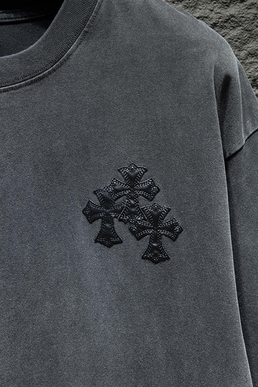 クロムハーツコットン前面の刺繍半袖Tシャツ