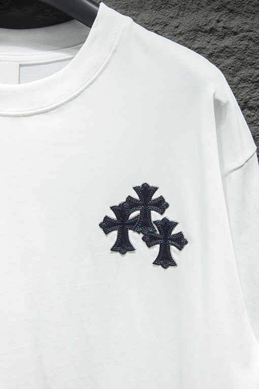 クロムハーツコットン前面の刺繍半袖Tシャツ