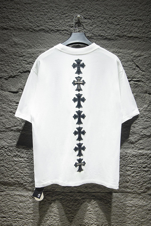 クロムハーツコットン前面の刺繍半袖Tシャツ