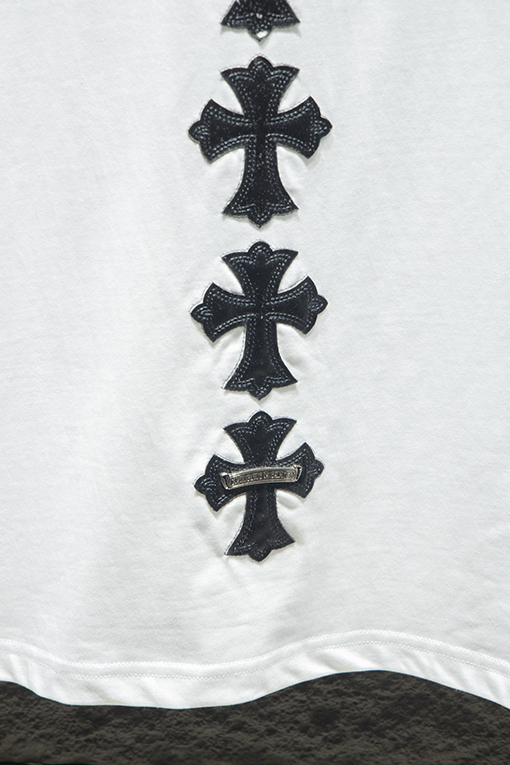 クロムハーツコットン前面の刺繍半袖Tシャツ