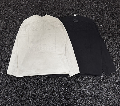 ステューシーXナイキ 24SS コラボレーション ニットレースアップロンガスリーブTシャツ