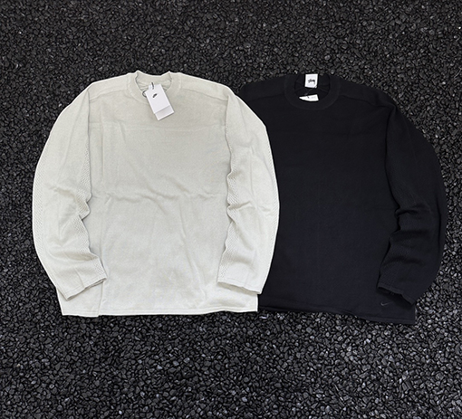 ステューシーXナイキ 24SS コラボレーション ニットレースアップロンガスリーブTシャツ