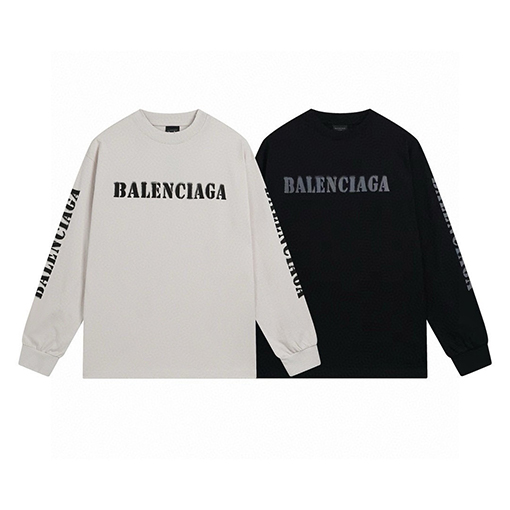 バレンシアガスーパーコピーブルーミーロゴプリントロンガスリーブTシャツ